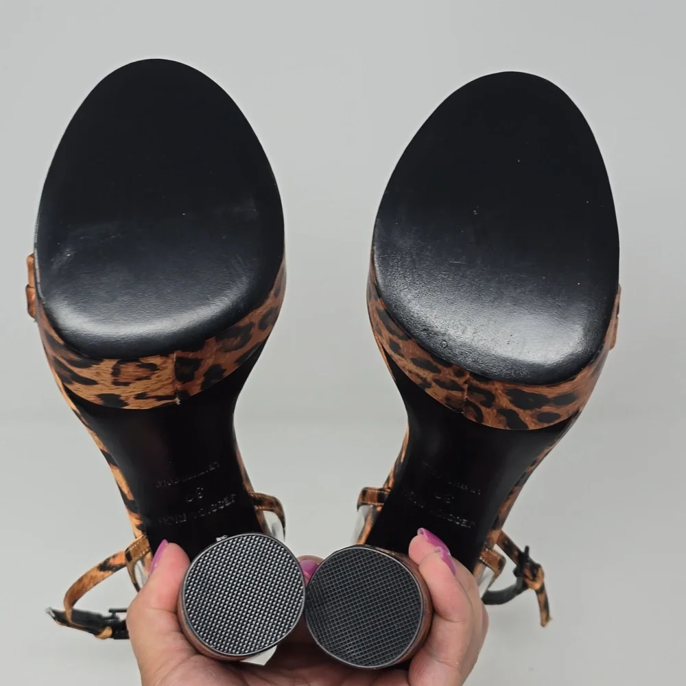 Jessica Rich Cheetah-Print Platform Heel Sandals Womens Size 39